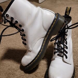 Women's Dr. Martens Zavala Combat Boots, white, size 6